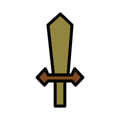 Obraz premium Blade War Sword Filled Outline Icon