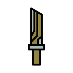 Sword Cane Blade Filled Outline Icon