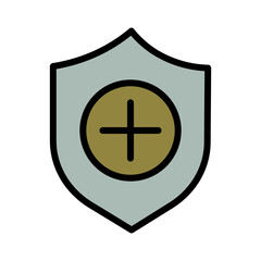 Sword Shield Show Filled Outline Icon