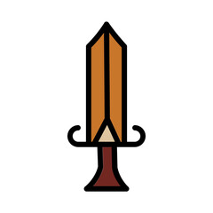 Fight Sword Weapon Filled Outline Icon