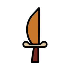Sharp Sword Blade Filled Outline Icon