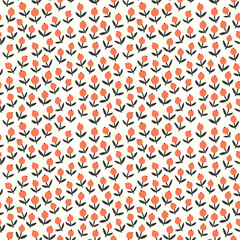Cute hand drawn doodle seamless pattern with decorative berries