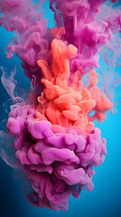 Fototapeta premium Multi colored smoke explosion emitting clouds