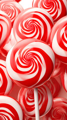 Fototapeta na wymiar Christmas red and white caramel, sweets