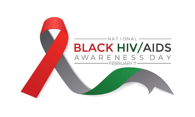  National black HIVAIDS awareness day.  flyer design. flat illustration. Banner, poster, card, background design. vector illustrator.