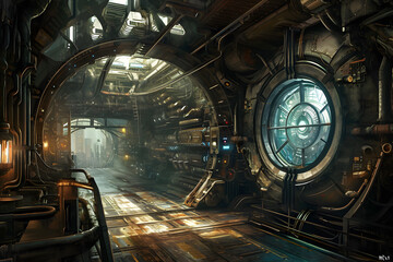 Combine steampunk aesthetics with futuristic cyberspace elements for a unique visual style