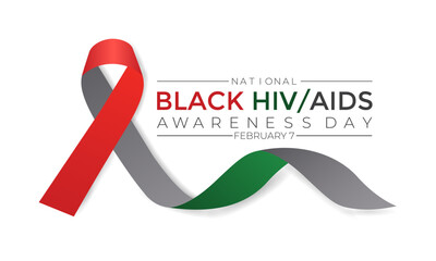  National black HIVAIDS awareness day.  flyer design. flat illustration. Banner, poster, card, background design. vector illustrator. - obrazy, fototapety, plakaty