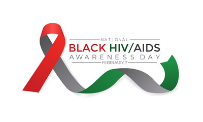  National black HIVAIDS awareness day.  flyer design. flat illustration. Banner, poster, card, background design. vector illustrator.