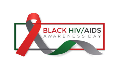  National black HIVAIDS awareness day.  flyer design. flat illustration. Banner, poster, card, background design. vector illustrator.