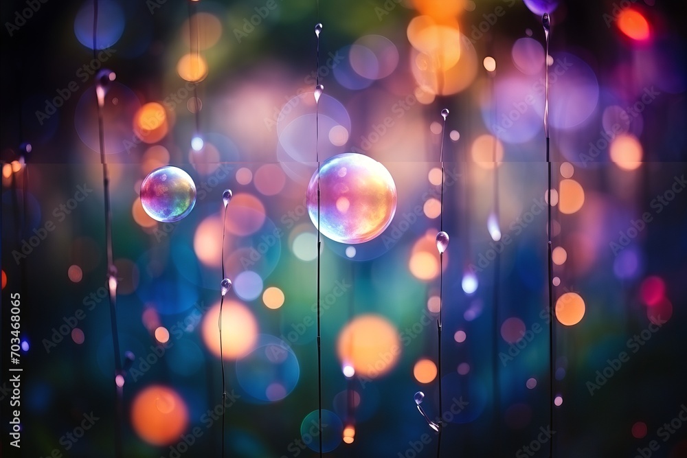 Poster vibrant abstract bokeh background with futuristic technology elements in bright and vivid colors