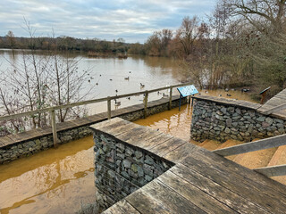Flooding at Thatcham Lakes in West Berkshire January 2024