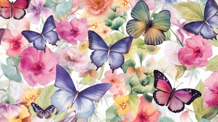 Flowers and Butterflies Pattern