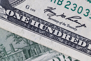 international currency American cash dollars close-up