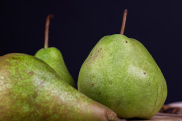 green pear on the table while cooking food