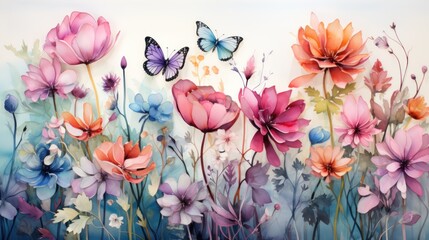 Flowers and Butterflies Pattern