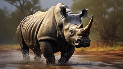 Zelfklevend Fotobehang rhino © faiz