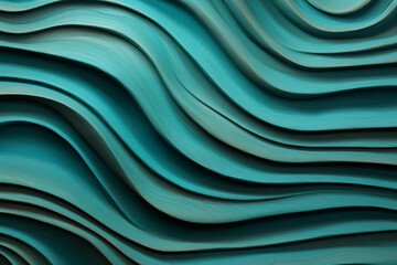 Wood art background - Abstract closeup of detailed organic brown turquoise wooden waving waves wall texture banner wall