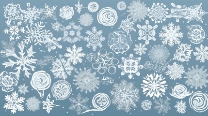 Naklejka premium Pattern Snowflakes gently fall from the sky