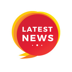 Latest news label design for sale banner. design for  Daily information or newspaper. Vector illustration.