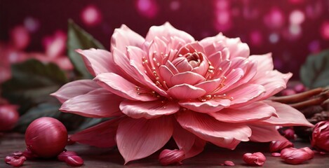 pink and white dahlia blossom, plant, flora, bloom, petal, beauty, closeup, spring, summer, petals, floral, isolated, 