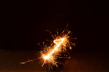 abstract, shiny, bengal, sparkler, spark, glowing, night, black, bright, background, light