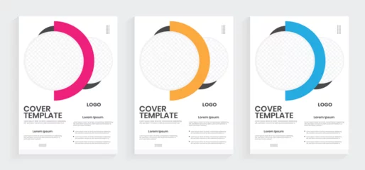 Tuinposter A4 annual report book cover design. Modern business report sell sheet vector design. Abstract circle shape brochure layout graphic. Corporate brand identity booklet, company profile editable layout. © creativehouse24