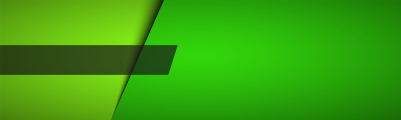 Green modern material design header with layers. Vector abstract widescreen background