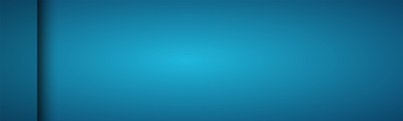 Blue material design banner. Modern web header. Widescreen vector illustration
