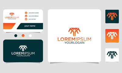 initials mmm monogram business card logo design vector