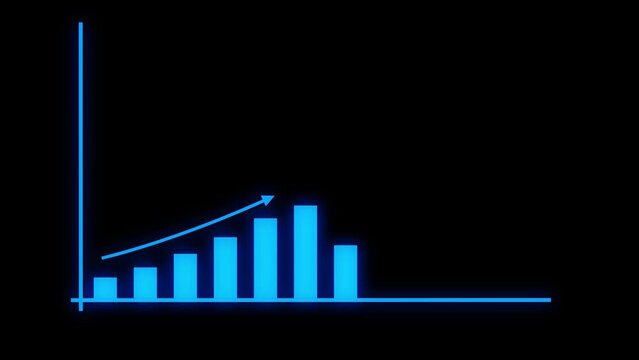 Abstract business graph chart animation background    
