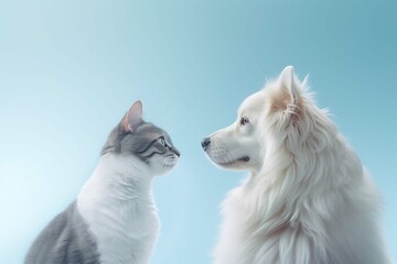 Cats and Dogs Together White Web Banner