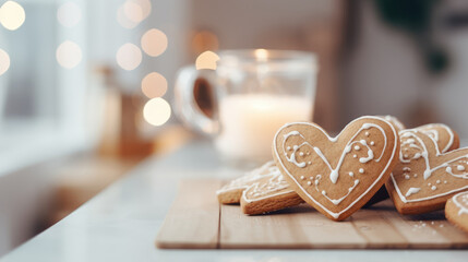 Festive delicious heart shaped cookies for Valentine's Day