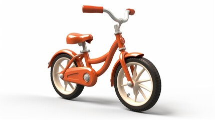 Bicycle for kids on a white background 3d rendering.Generative AI