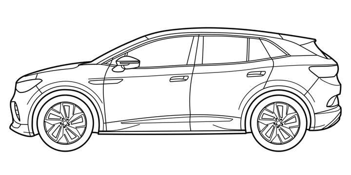 black and white suv side view outline clip art preview