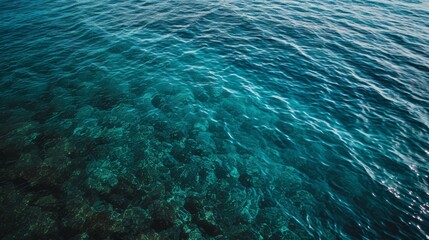 Obraz premium Sapphire Depths: Serene Aerial Ocean View Unveiled