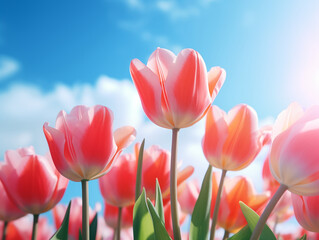 tulips against sky