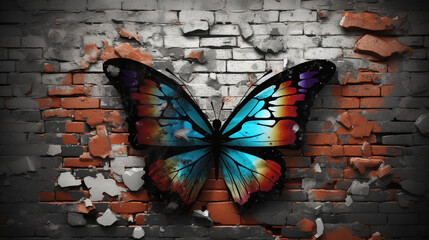 butterfly on wall