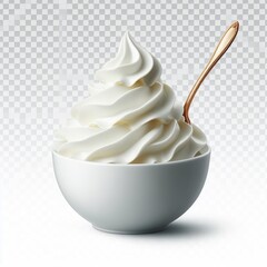 vanilla cream with spoon