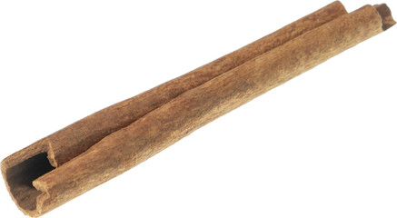 cinnamon stick cut out on transparent background.