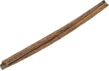 cinnamon stick cut out on transparent background.