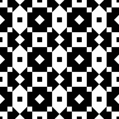 Squares, rhombuses, figures seamless pattern. Checks, diamonds, pickets ornate. Geometric background. Folk wallpaper. Tribal motif. Ethnic ornament. Textile print, abstract image. Vector artwork.