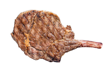 Grilled Beef Steak Tomahawk, Rib eye.  Transparent background. Isolated.