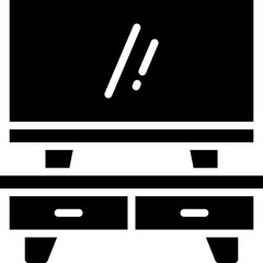 tv stand icon. vector glyph icon for your website, mobile, presentation, and logo design.