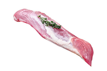 Raw fresh pork tenderloin meat Transparent background. Isolated.