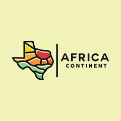 Africa Colorful Logo Symbol Design illustration vector Icon Emblem