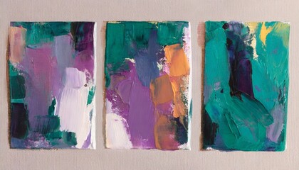 three abstract paintings acrylic on cardboard versatile artistic image for creative design projects posters cards banners magazines prints and wallpapers artist made art