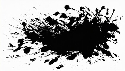 random splash of black paint masking shapes for manipulation purposes abstract black brush stroke...