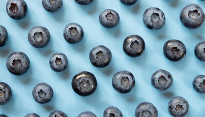 blueberry pattern on a blue background viewed from above top view