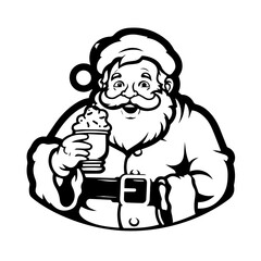 Santa Claus with Hot Cocoa Vector