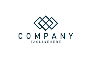 Modern geometric shape logo concept. simple and minimal golden icon design.